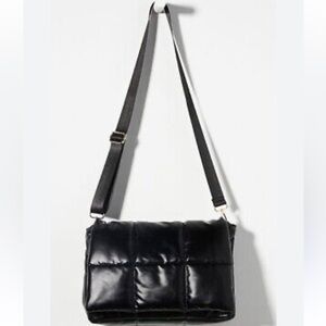 Anthropologie Edison Fold over Puffy Bag Black